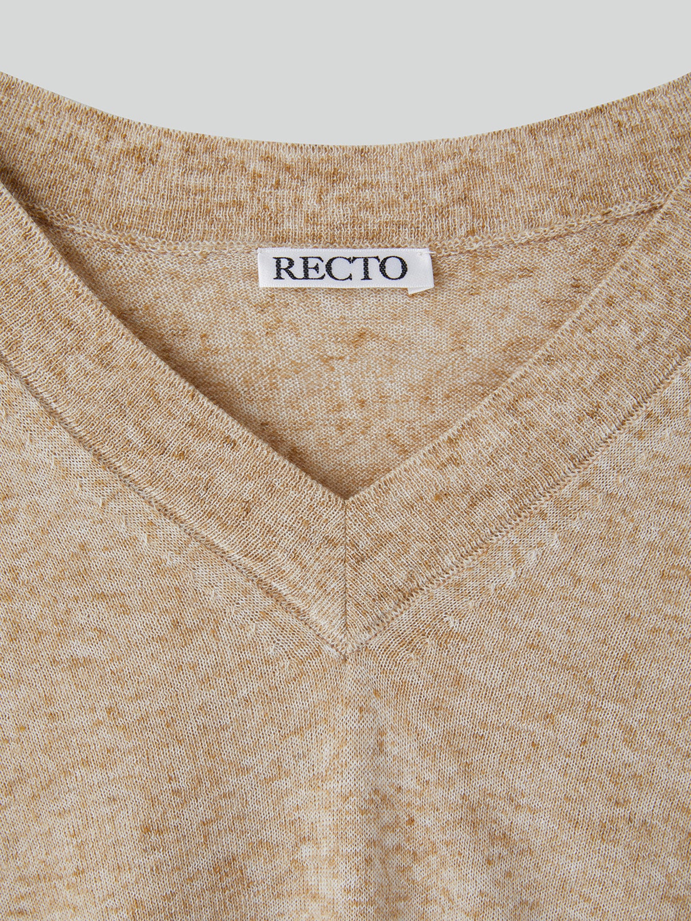 Melange V-Neck Loose Knit Top (Oatmeal)