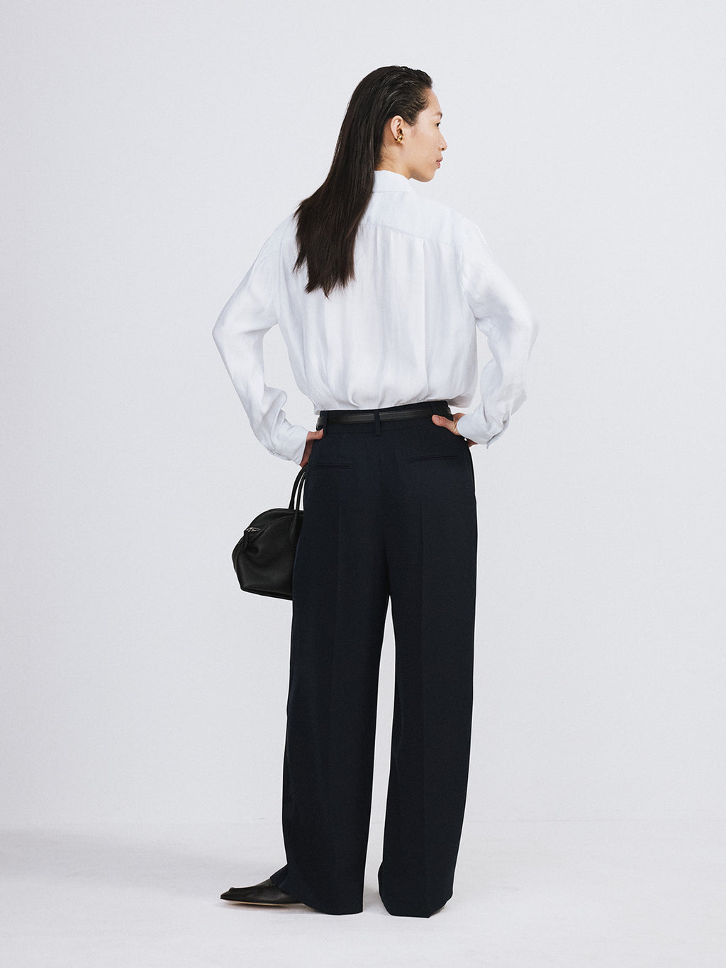 Oversized Sheer Shirt (White Grey)