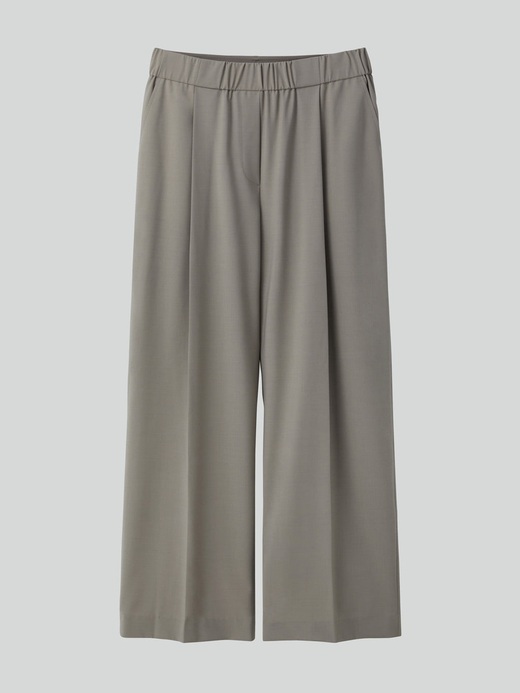 Banding Waist Wide Pants (Taupe Grey)