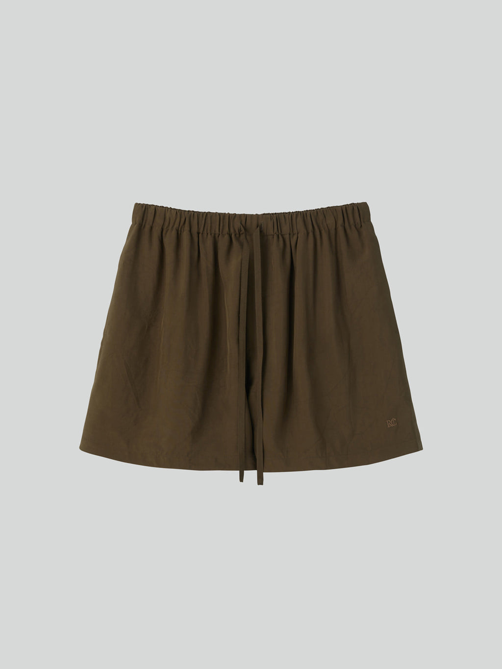 Wrinkled Fluid Banding Shorts (Khaki Brown)