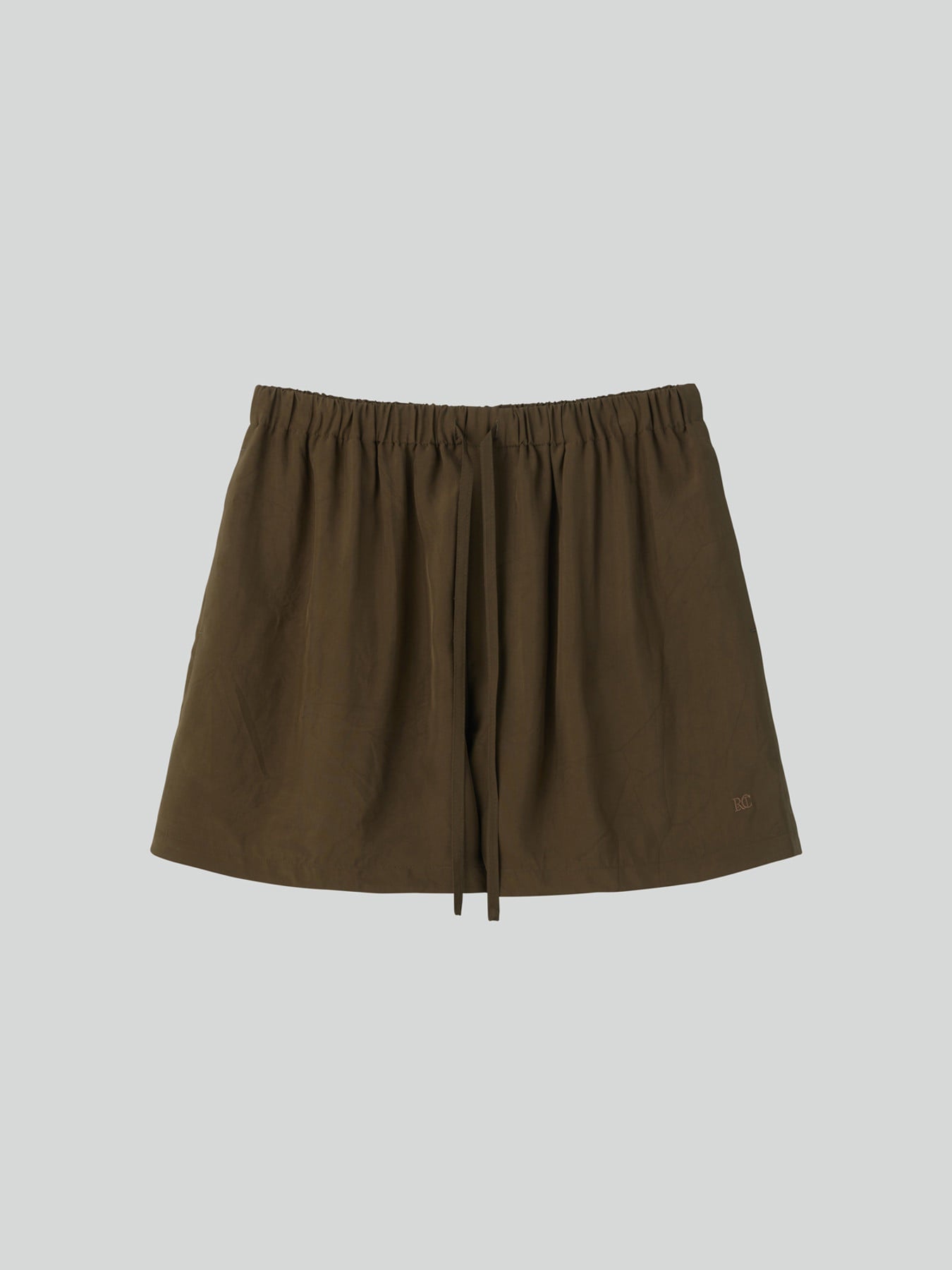 Wrinkled Fluid Banding Shorts (Khaki Brown)