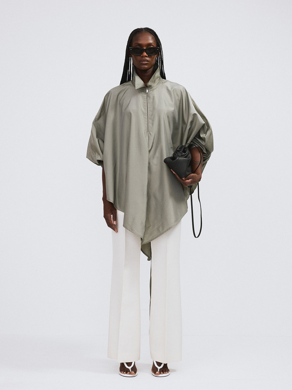 Oversized Cape Jumper (Light Khaki)