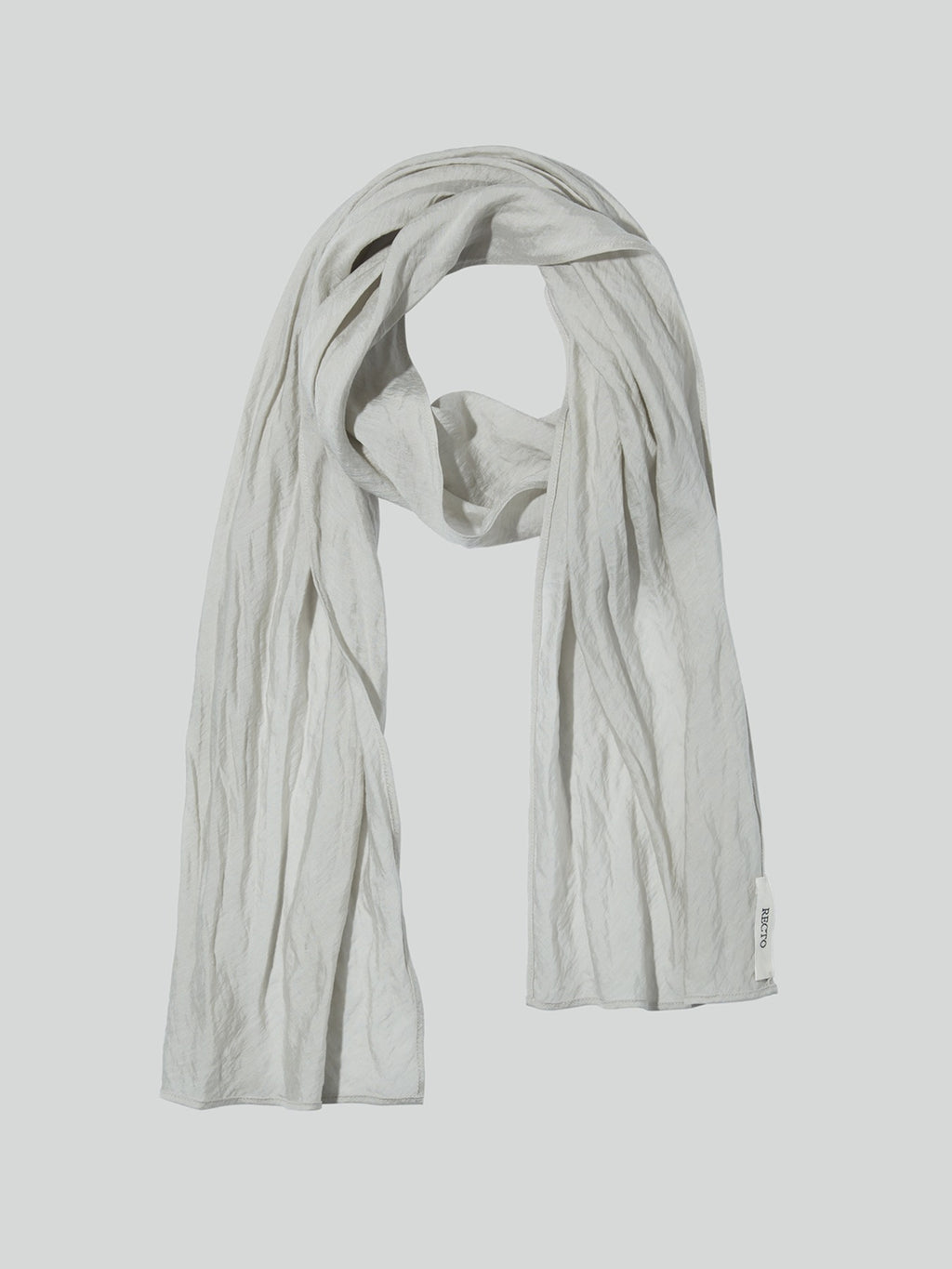 Silk Blend Gathered Tie Scarf (Taupe)