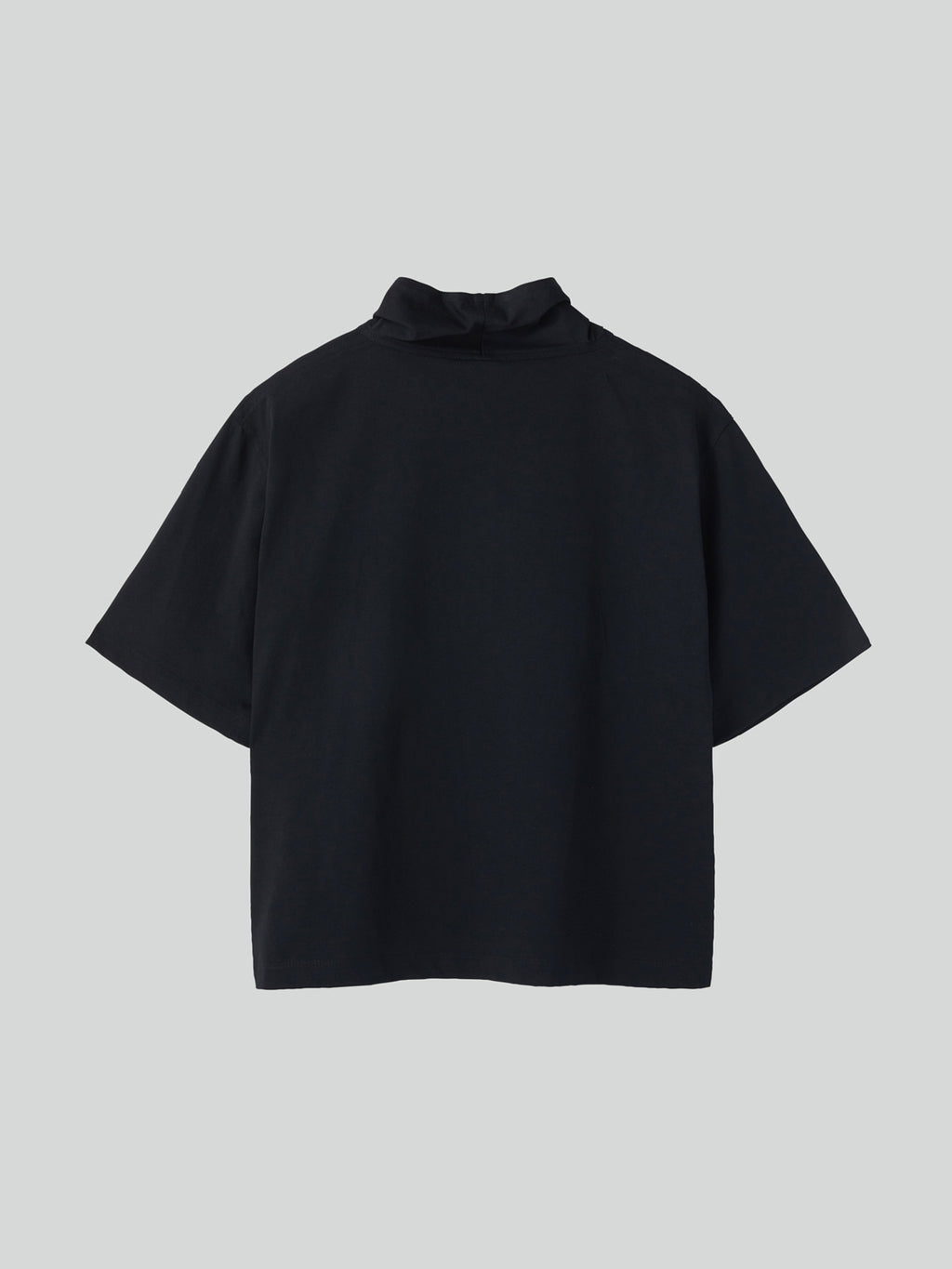 Scarf Neck Cotton Top (Charcoal Grey)