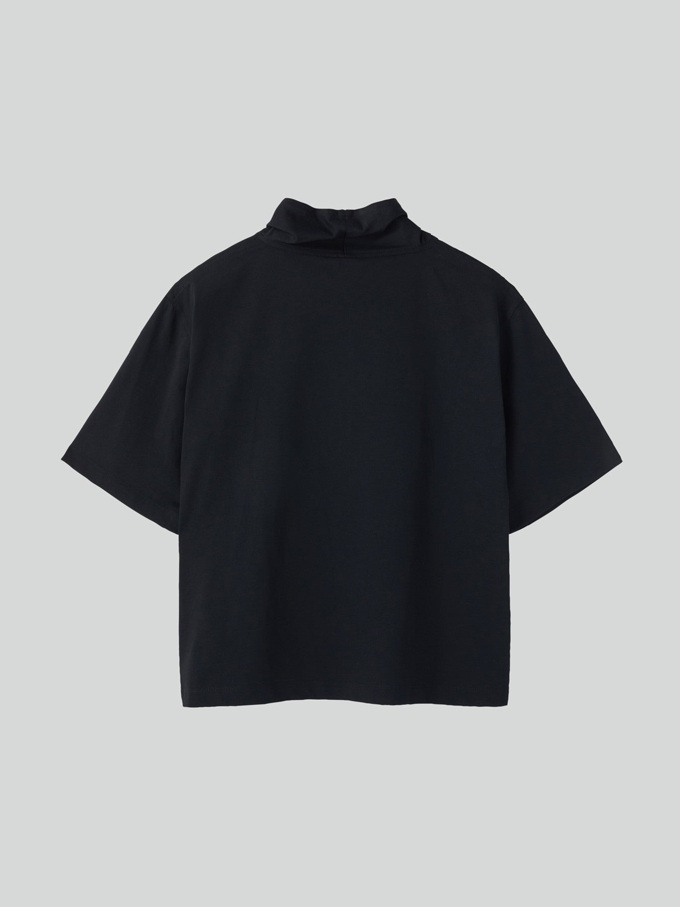 Scarf Neck Cotton Top (Charcoal Grey)