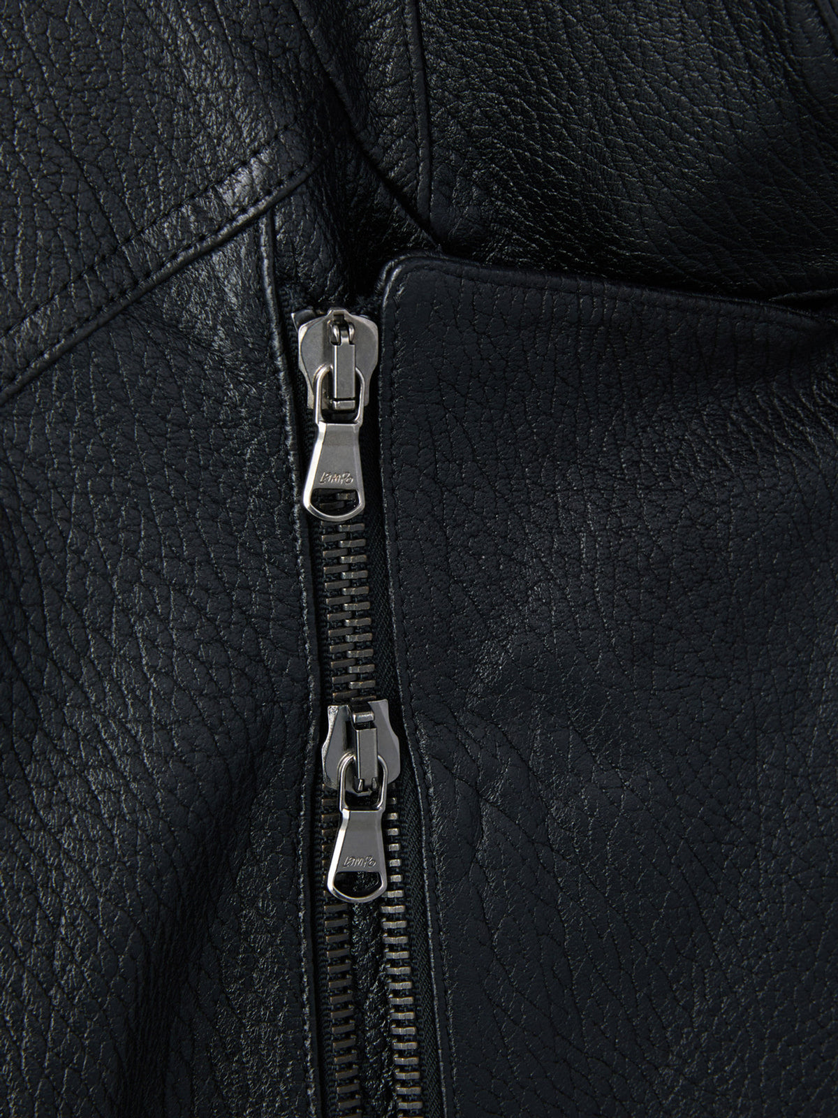 Vintage Effect Biker Jacket (Black)
