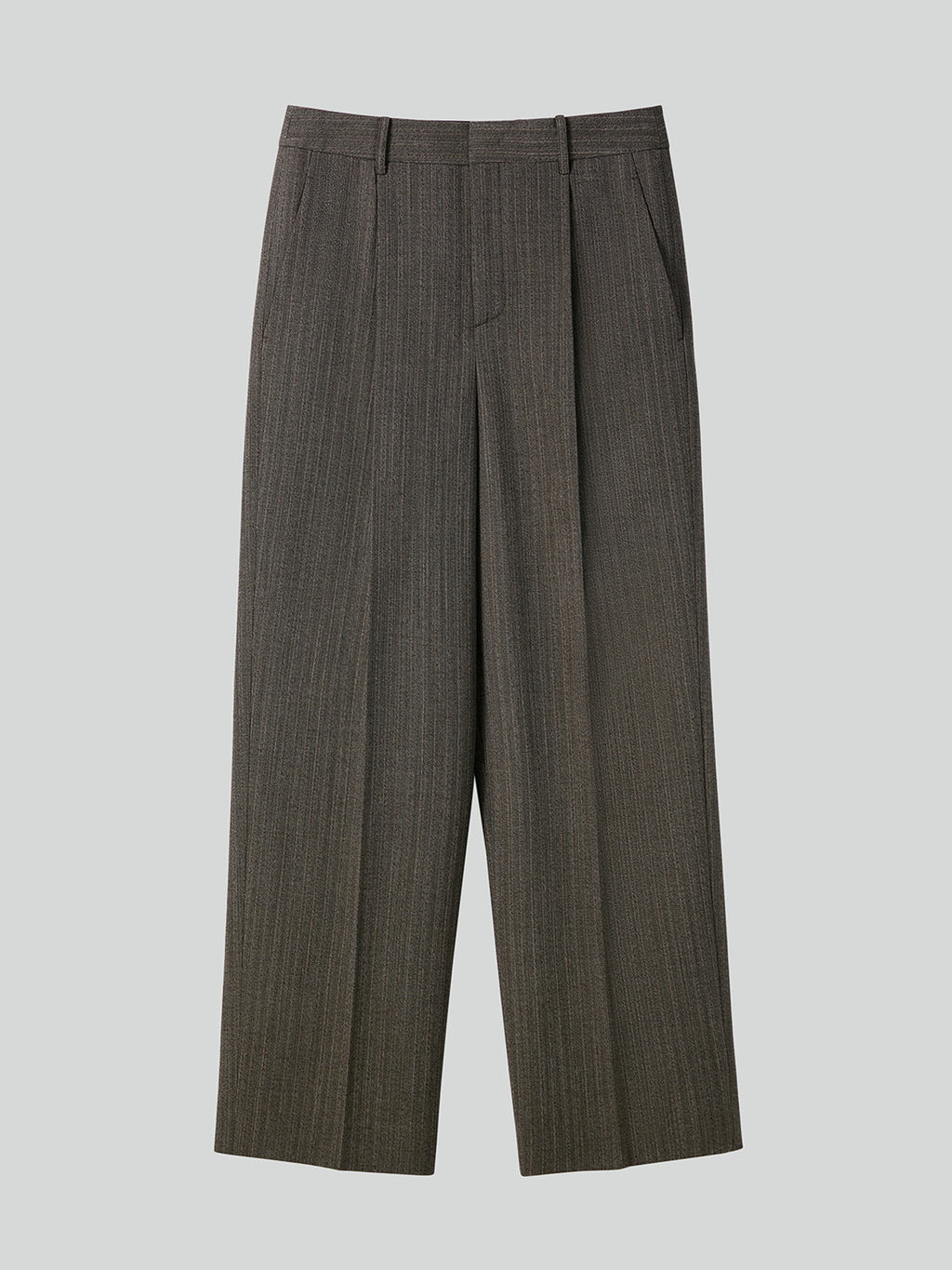 Broken Harringbone Suit Pants (Dark Khaki)