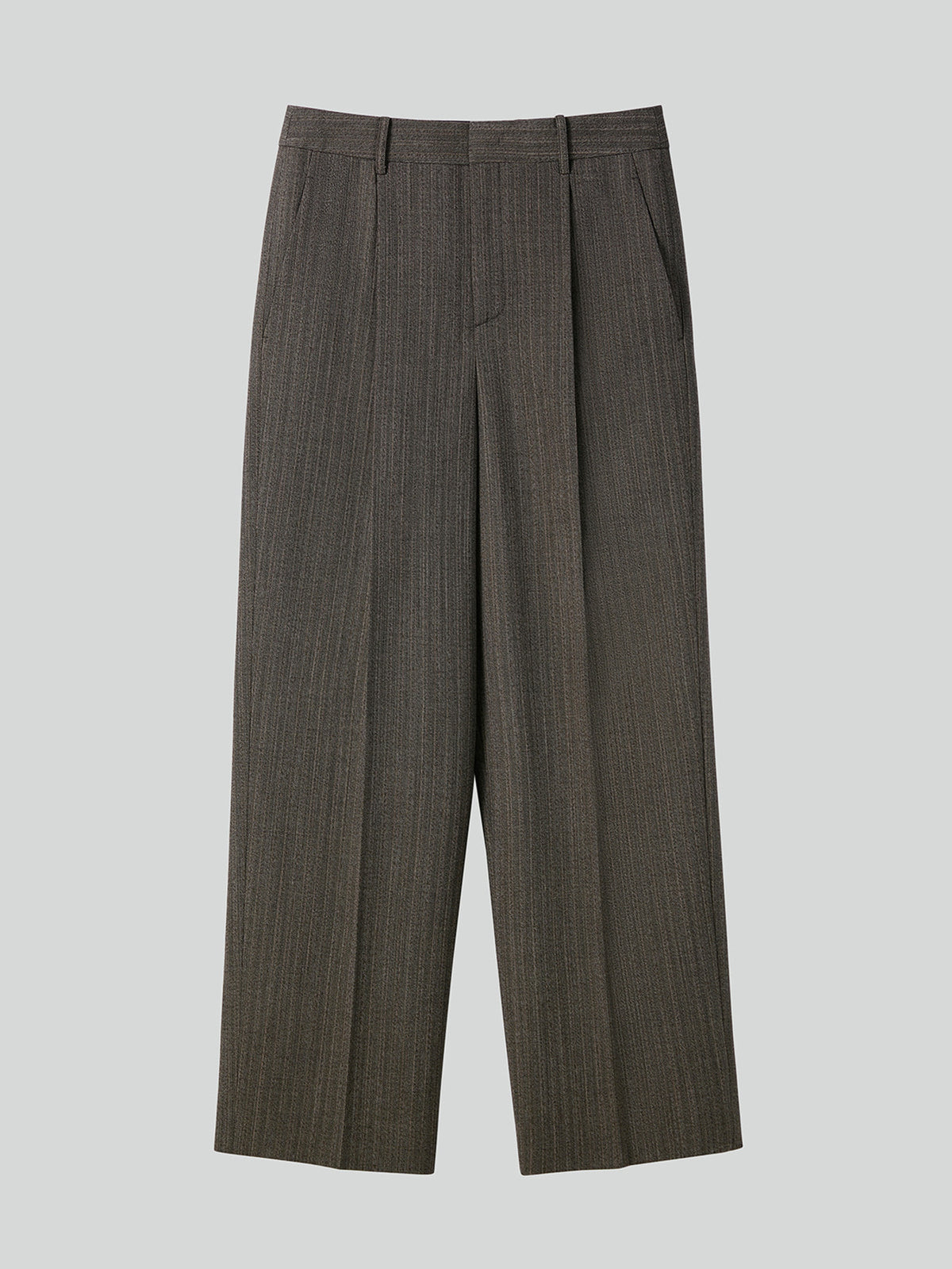Broken Harringbone Suit Pants (Dark Khaki)