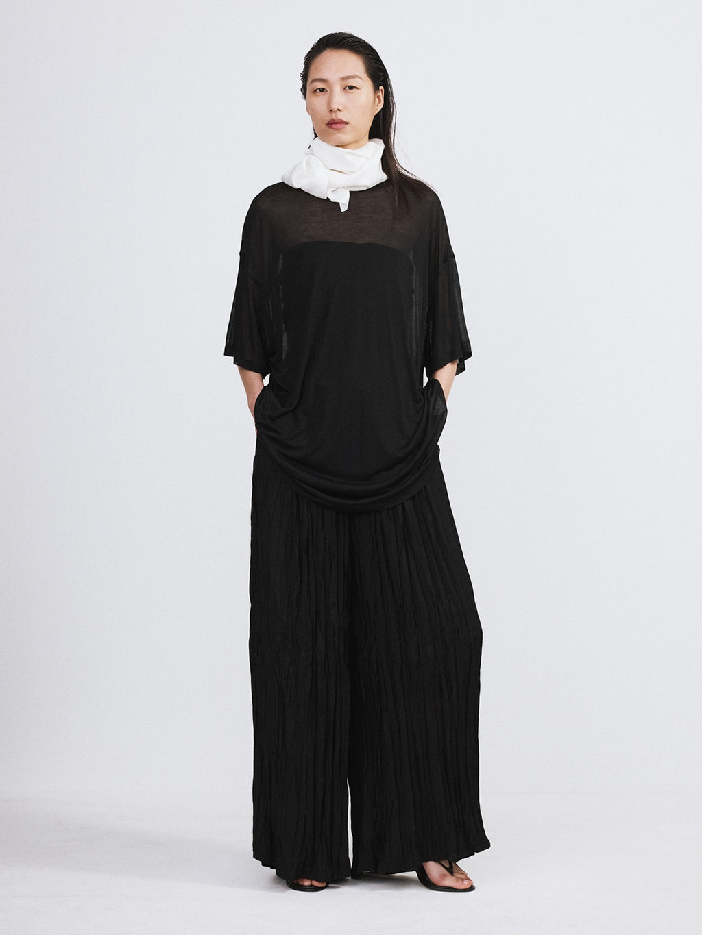 Oversized Sheer T-Shirt (Black)