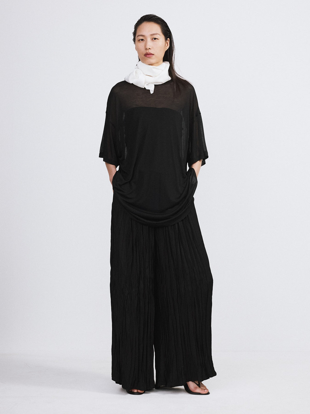 Oversized Sheer T-Shirt (Black)