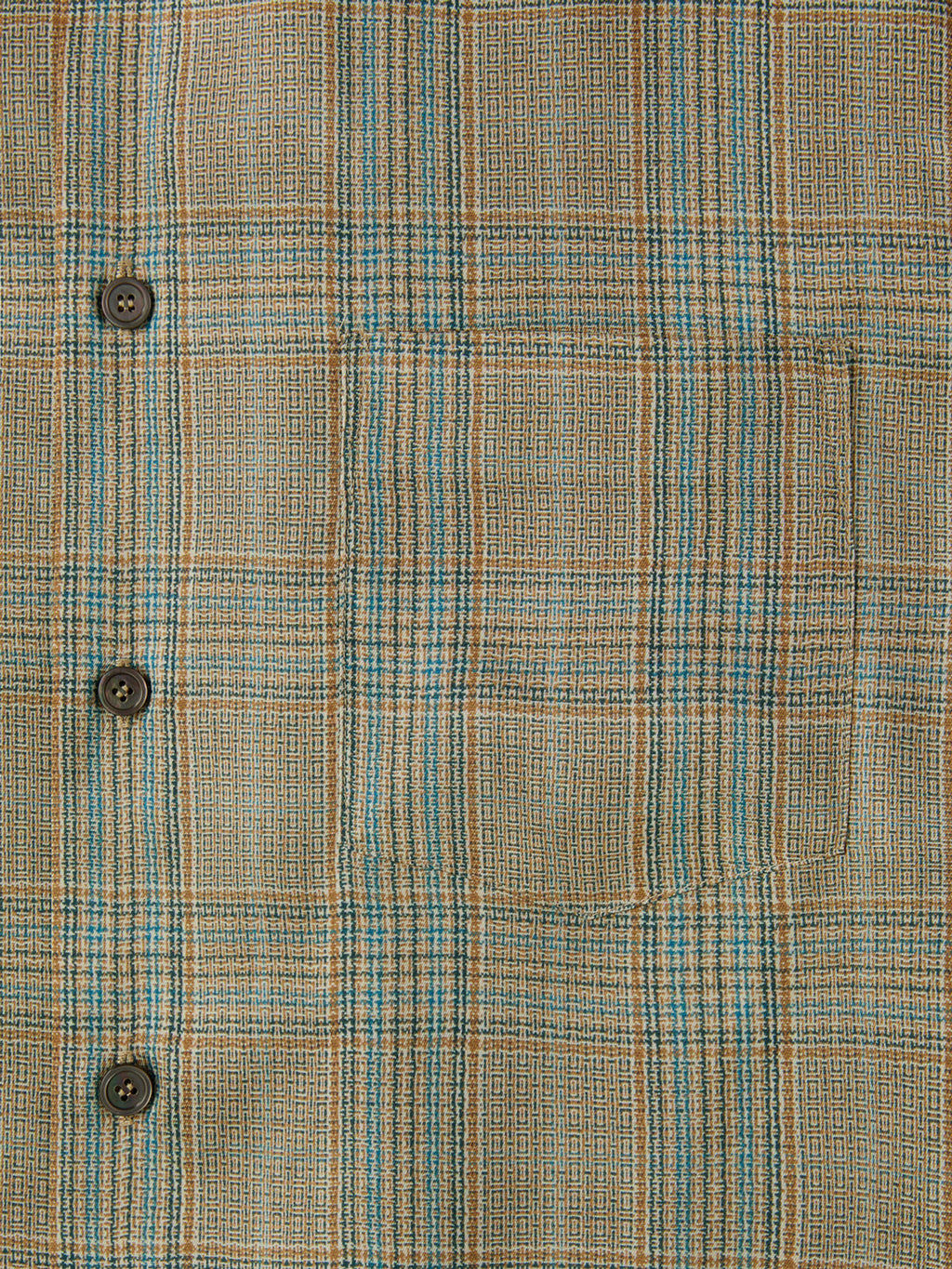 '70s Vintage Check Shirt (Beige Khaki)