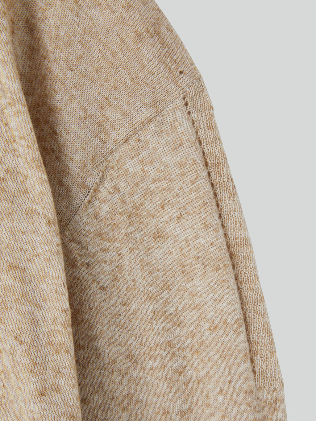 Linen Blend Polo Top (Oatmeal)