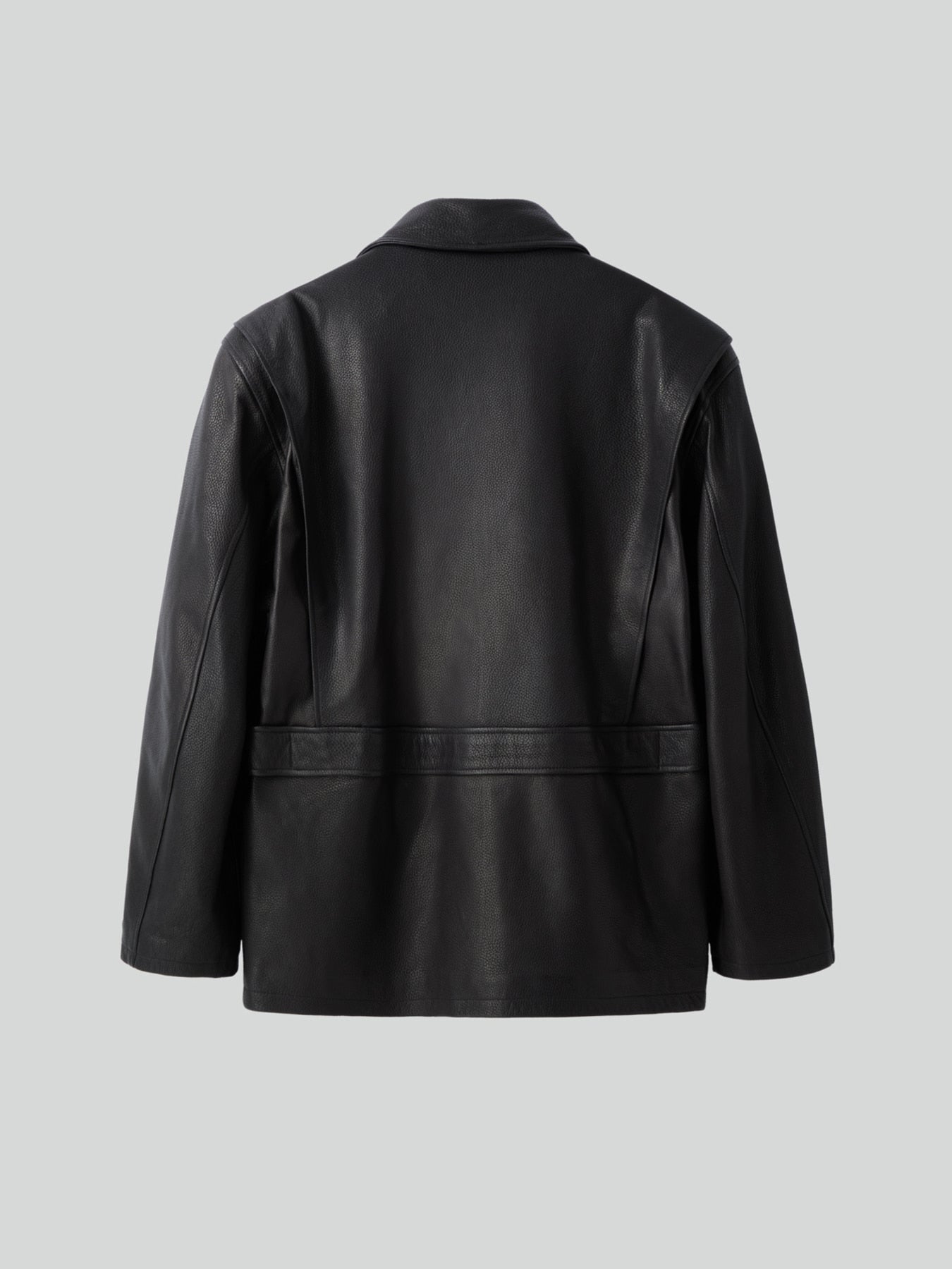 Vintage Leather Chore Jacket (Black)