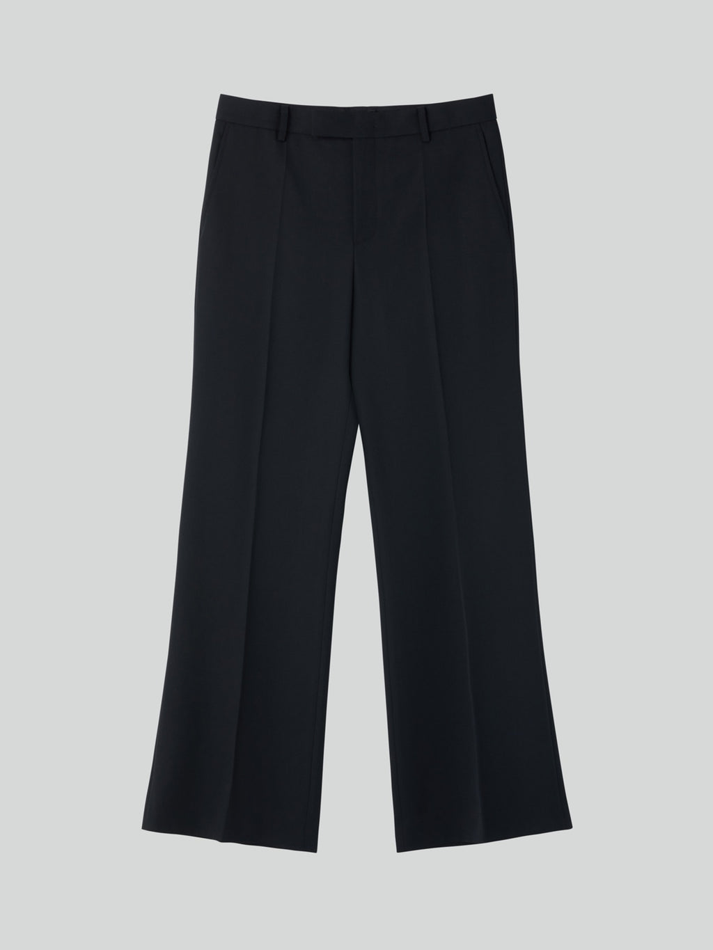 Virgin Wool Flare Fit Pants (Black)