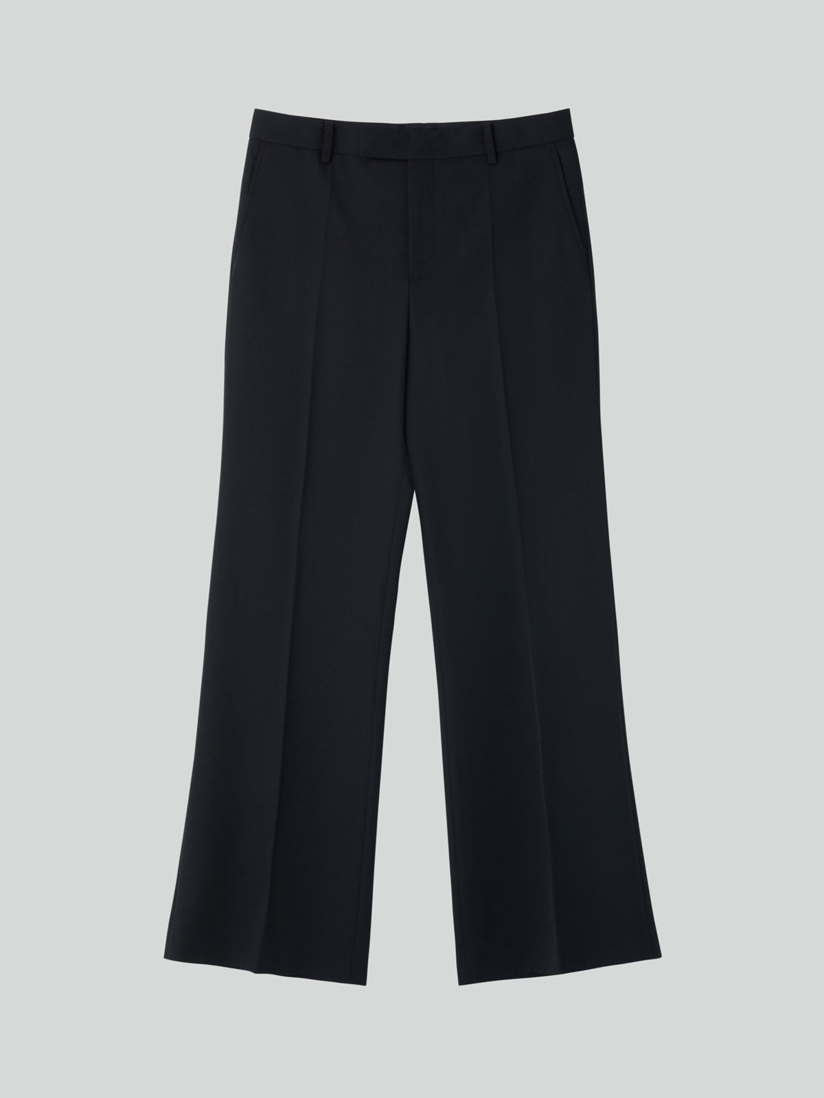 Virgin Wool Flare Fit Pants (Black)