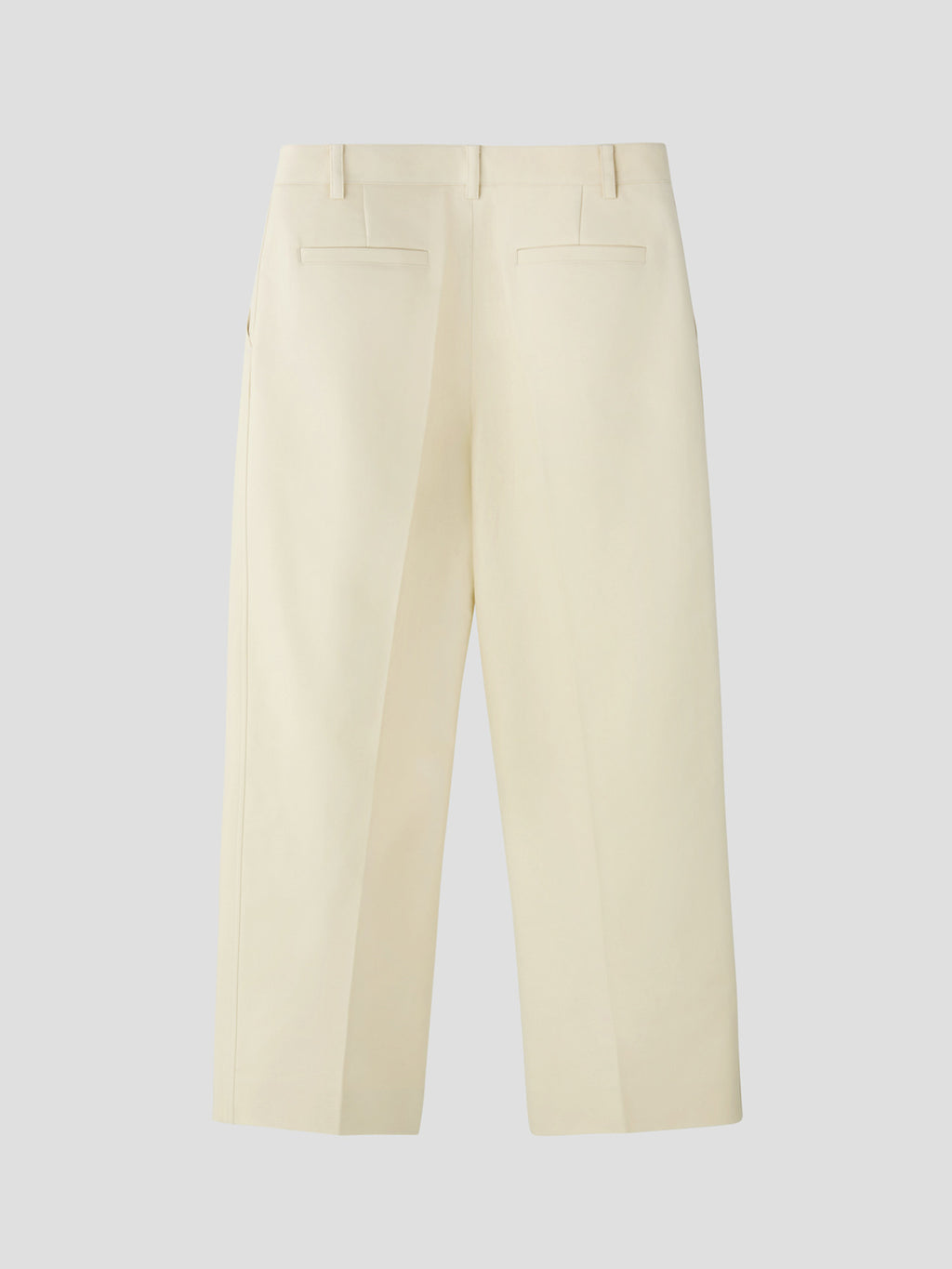Button Fly Crop Pants (Butter Beige)