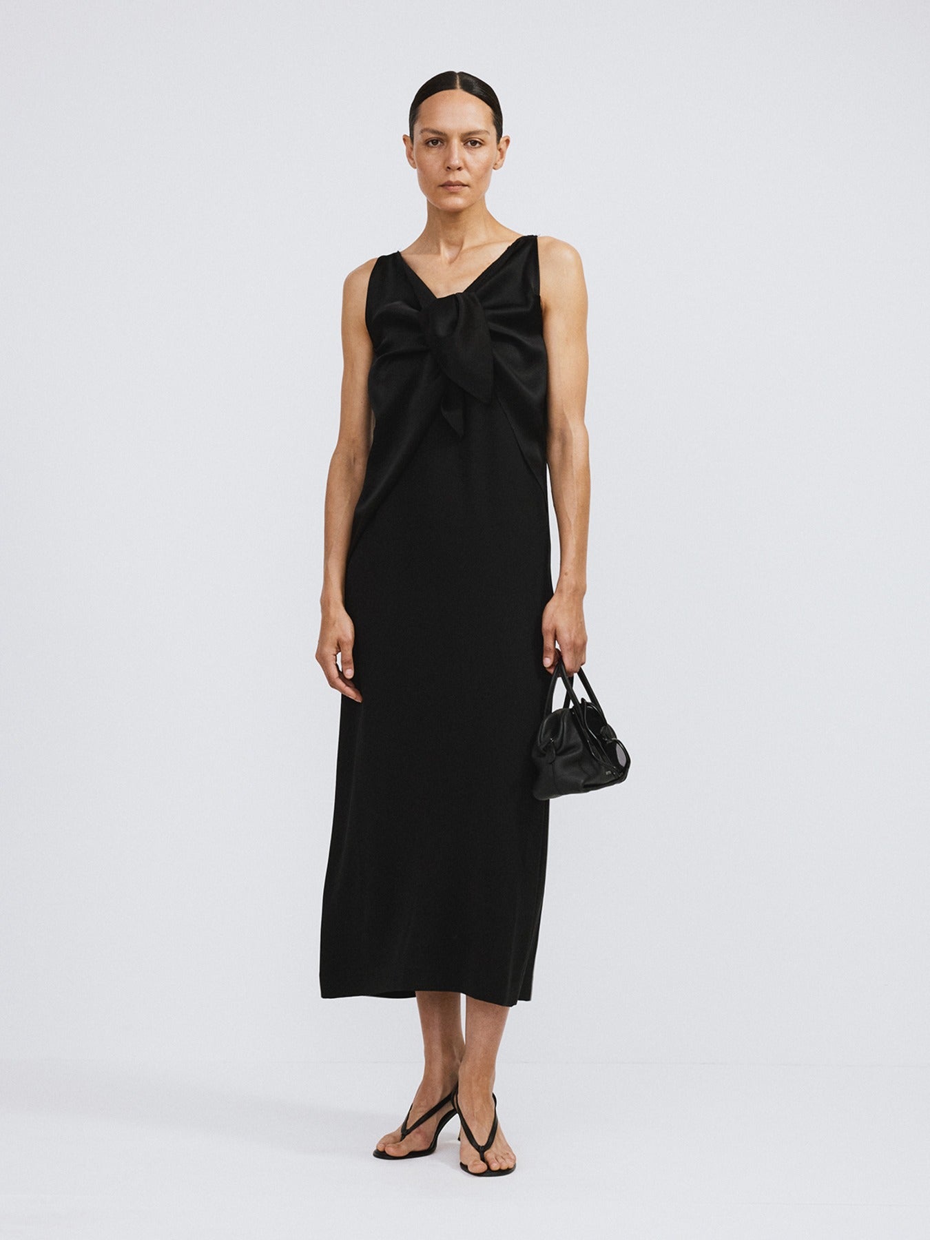 Tied Fluid Maxi Dress (Black)
