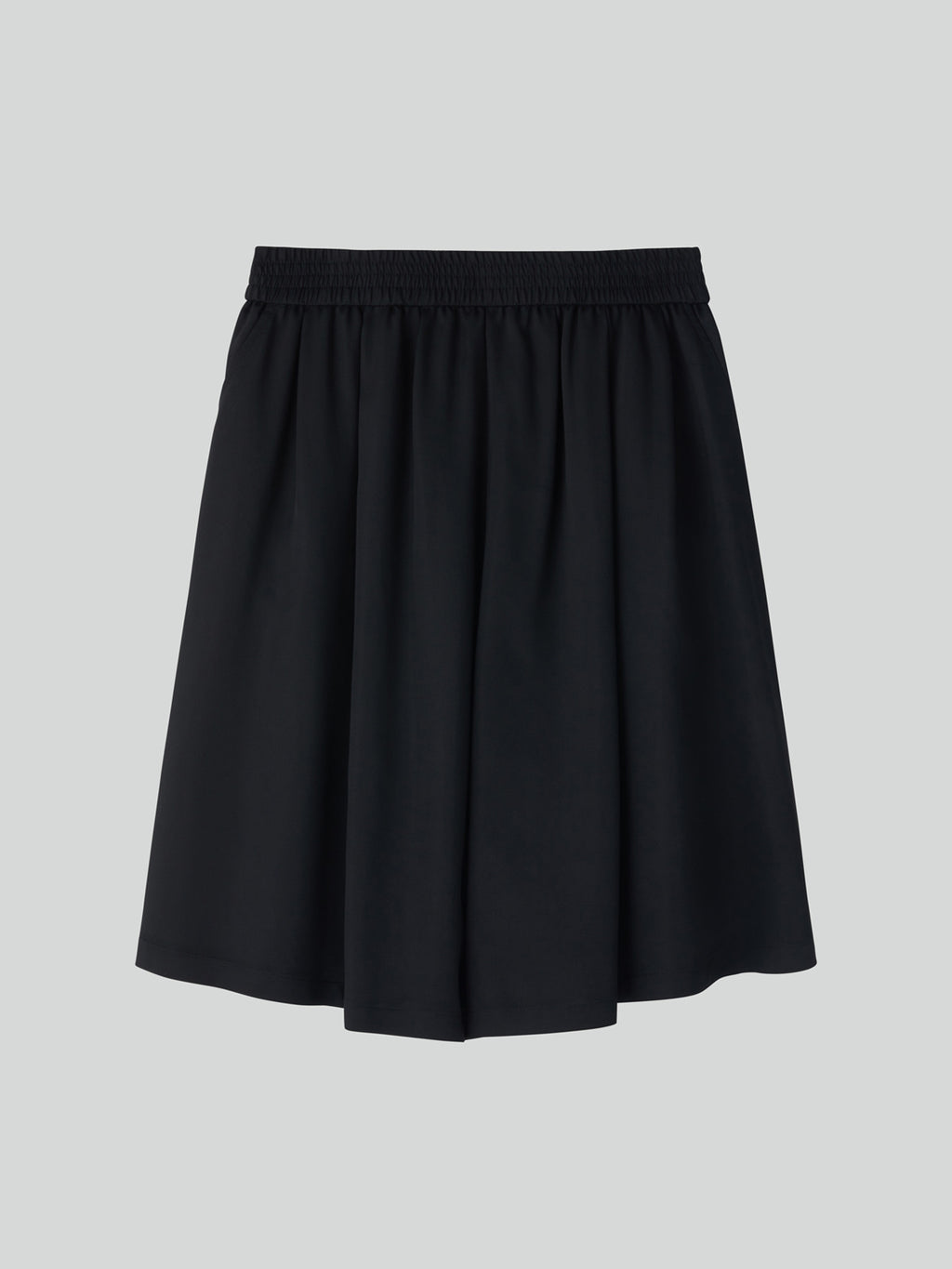 Banding Wide Culotte Pants (Black)
