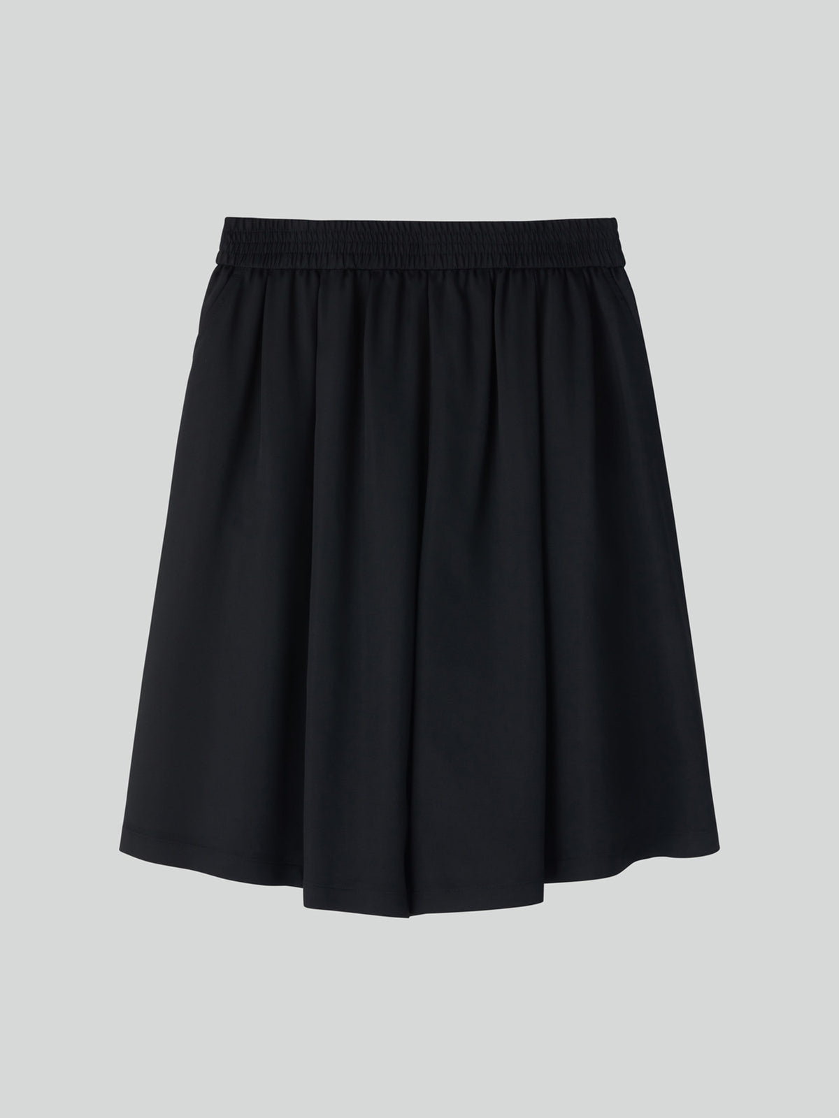 Banding Wide Culotte Pants (Black)