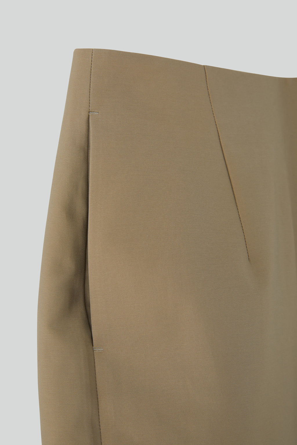 Heavy Cotton Pencil Skirt (Khaki Beige)