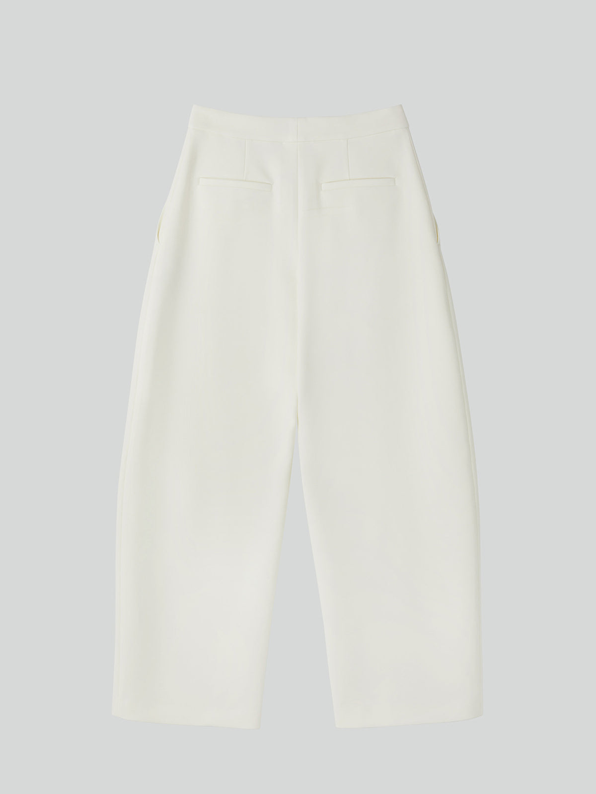 Curved Legs Crepe Pants (Off White)