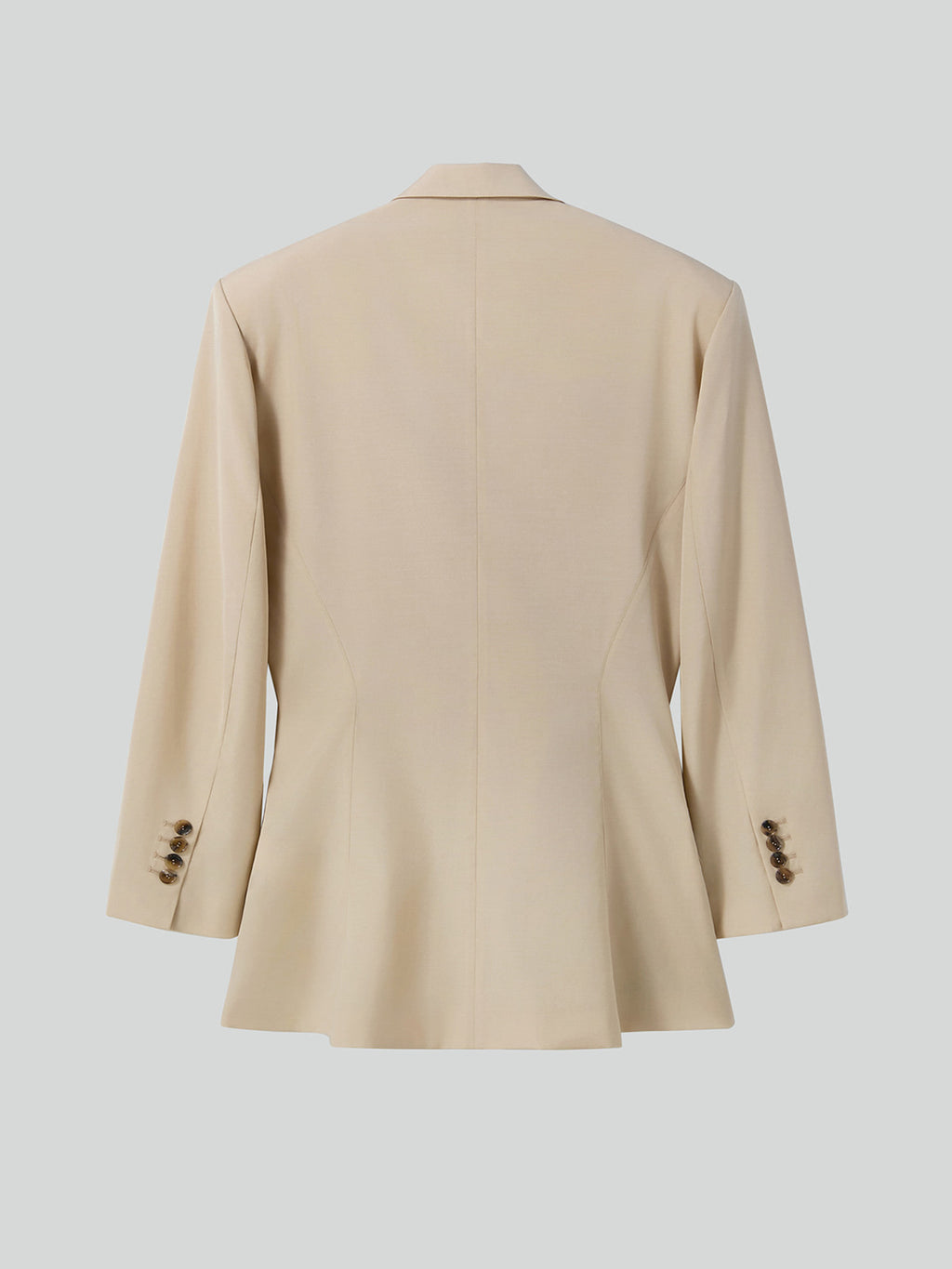 Drape Detail Suit Jacket (Light Beige)