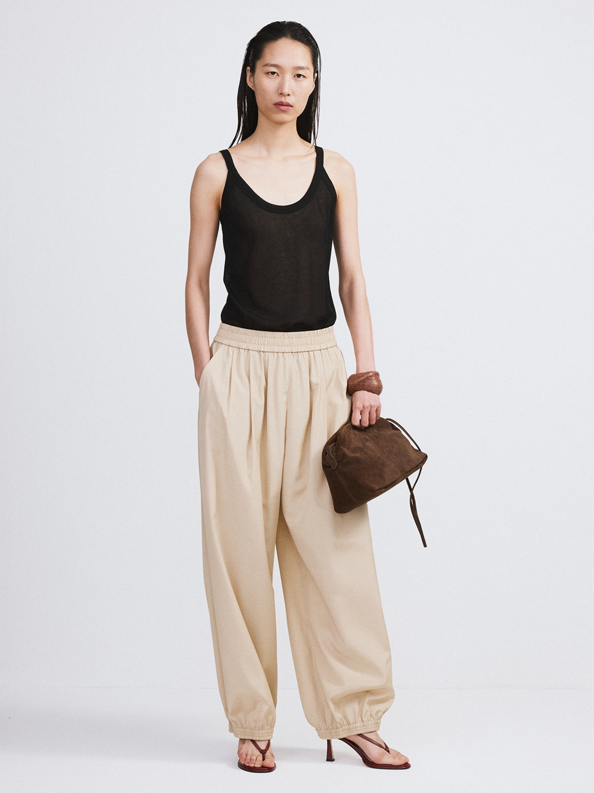 Sheer Jersey Tank Top (Black)