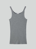 Deep Scoop Tank Top (Melange Grey)