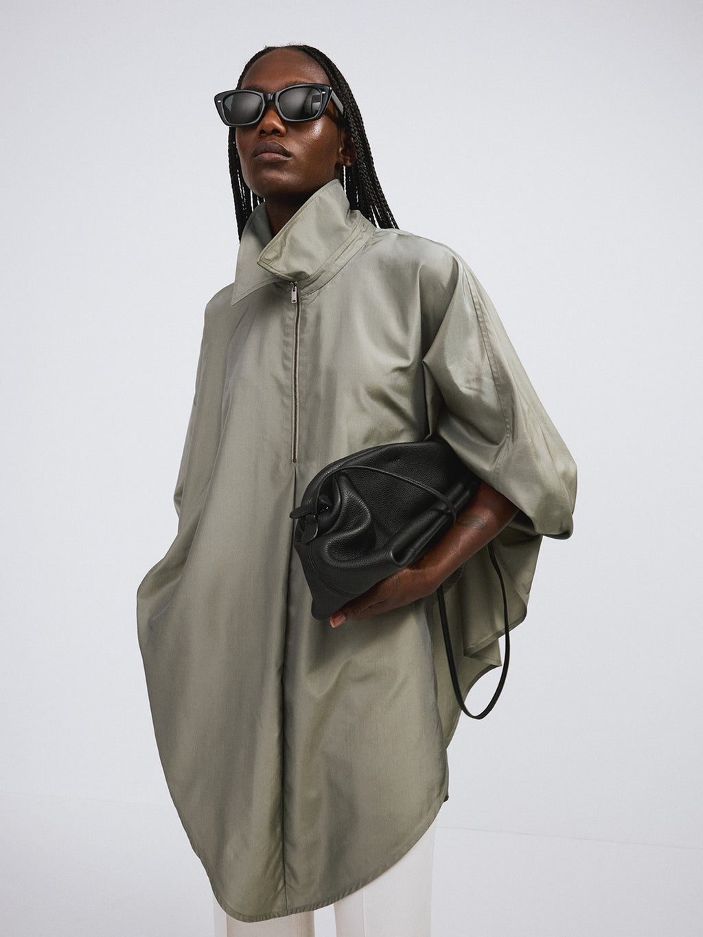 Oversized Cape Jumper (Light Khaki)