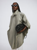 Oversized Cape Jumper (Light Khaki)