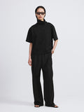 Banding Waist Wide Pants (Black)