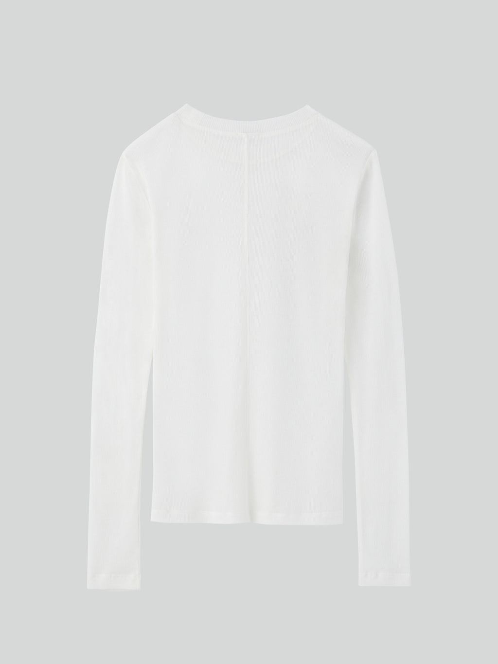 Sheer Jersey Long Sleeve Top (Off White)