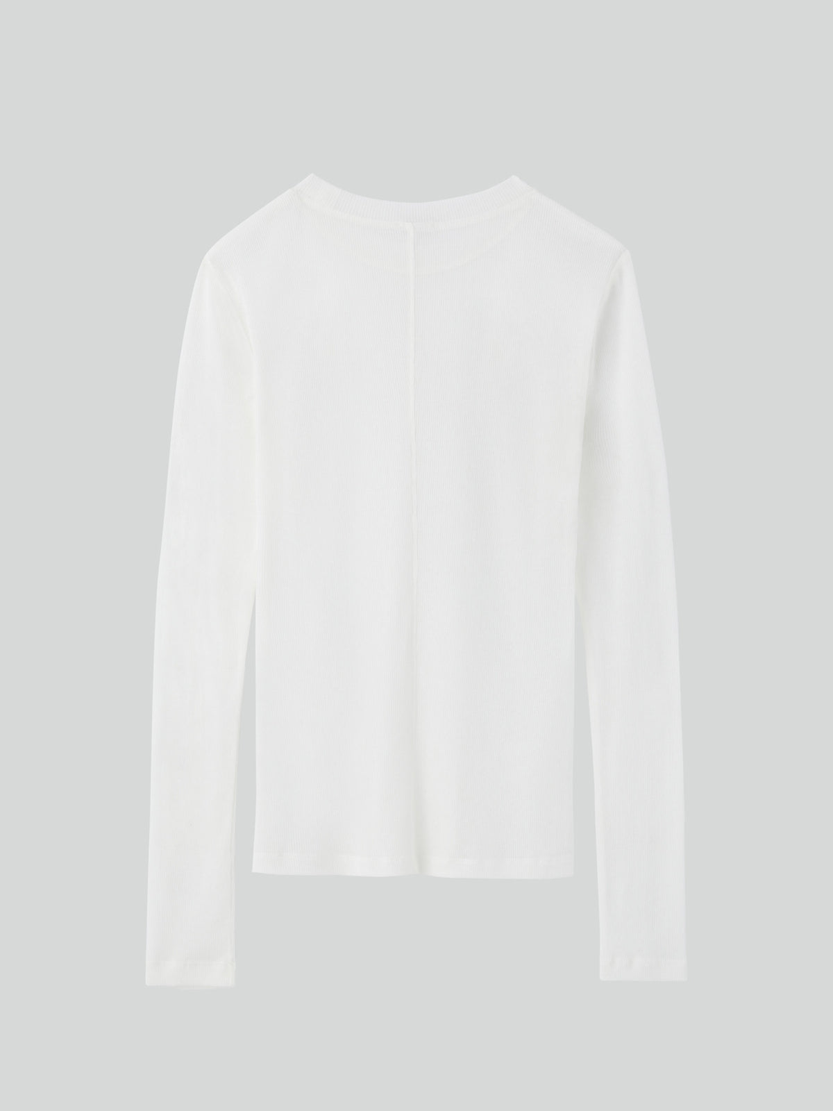 Sheer Jersey Long Sleeve Top (Off White)
