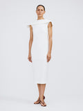 Open Back High Neck Dress (Off White)