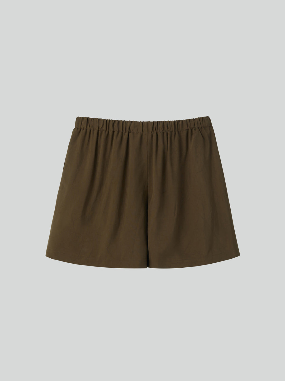 Wrinkled Fluid Banding Shorts (Khaki Brown)