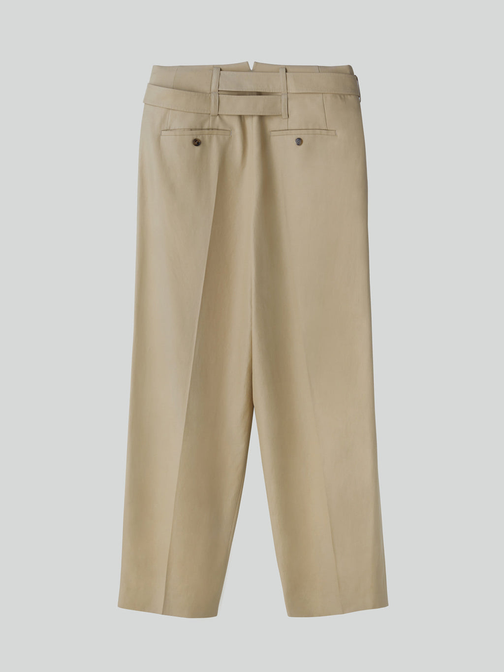 High Waist Belted Pants (Khaki Beige)