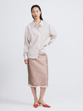 Silk Blend Volume Shirt (Light Taupe)
