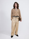 High Waist Belted Pants (Khaki Beige)
