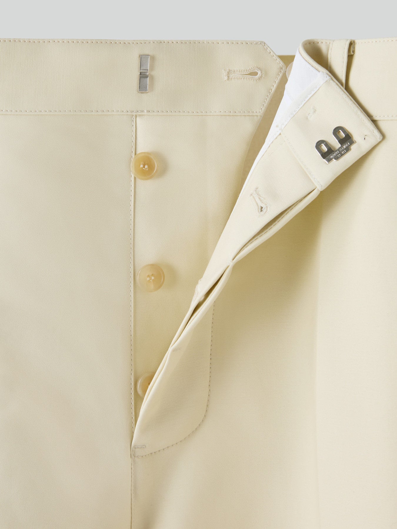 Button Fly Crop Pants (Butter Beige)