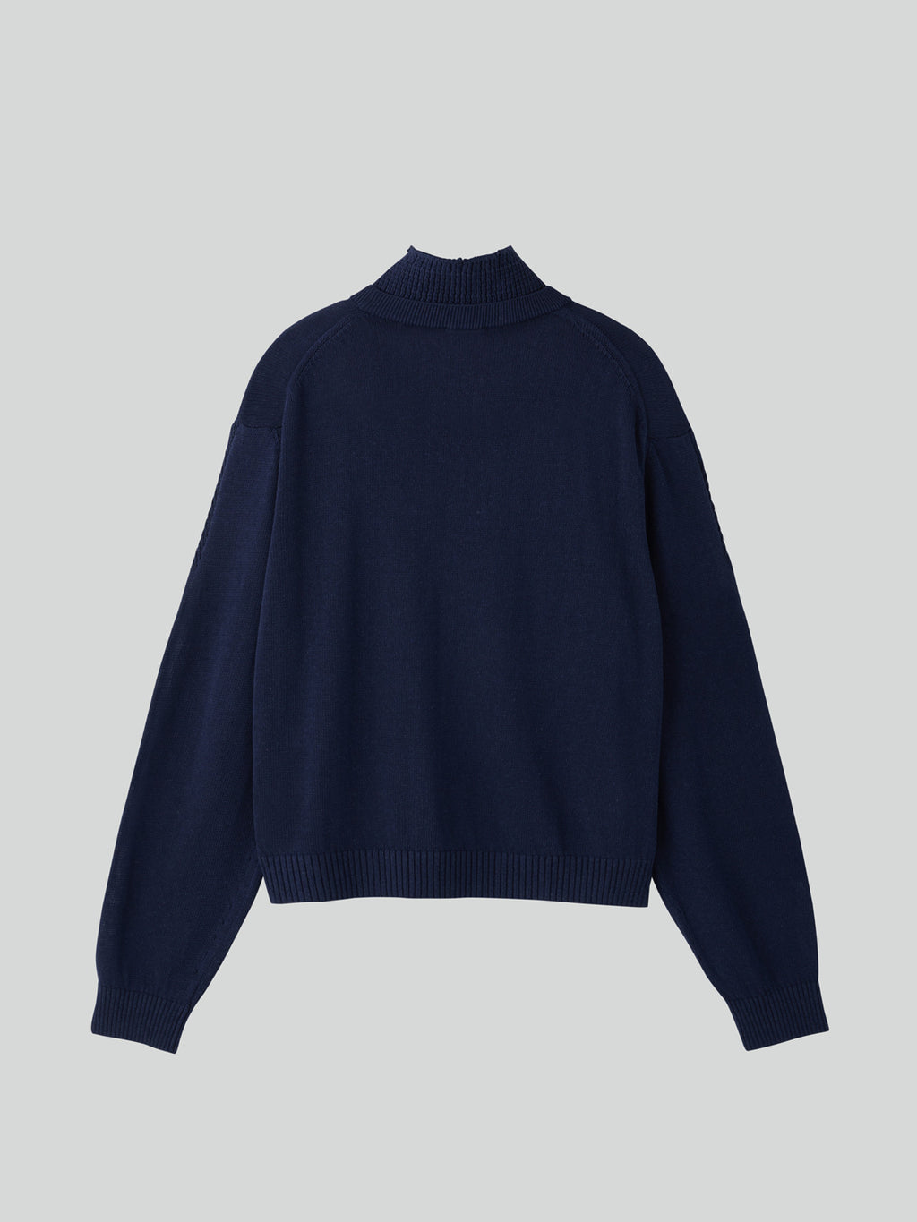 Waffle Collar Knit Top (Purple Blue)