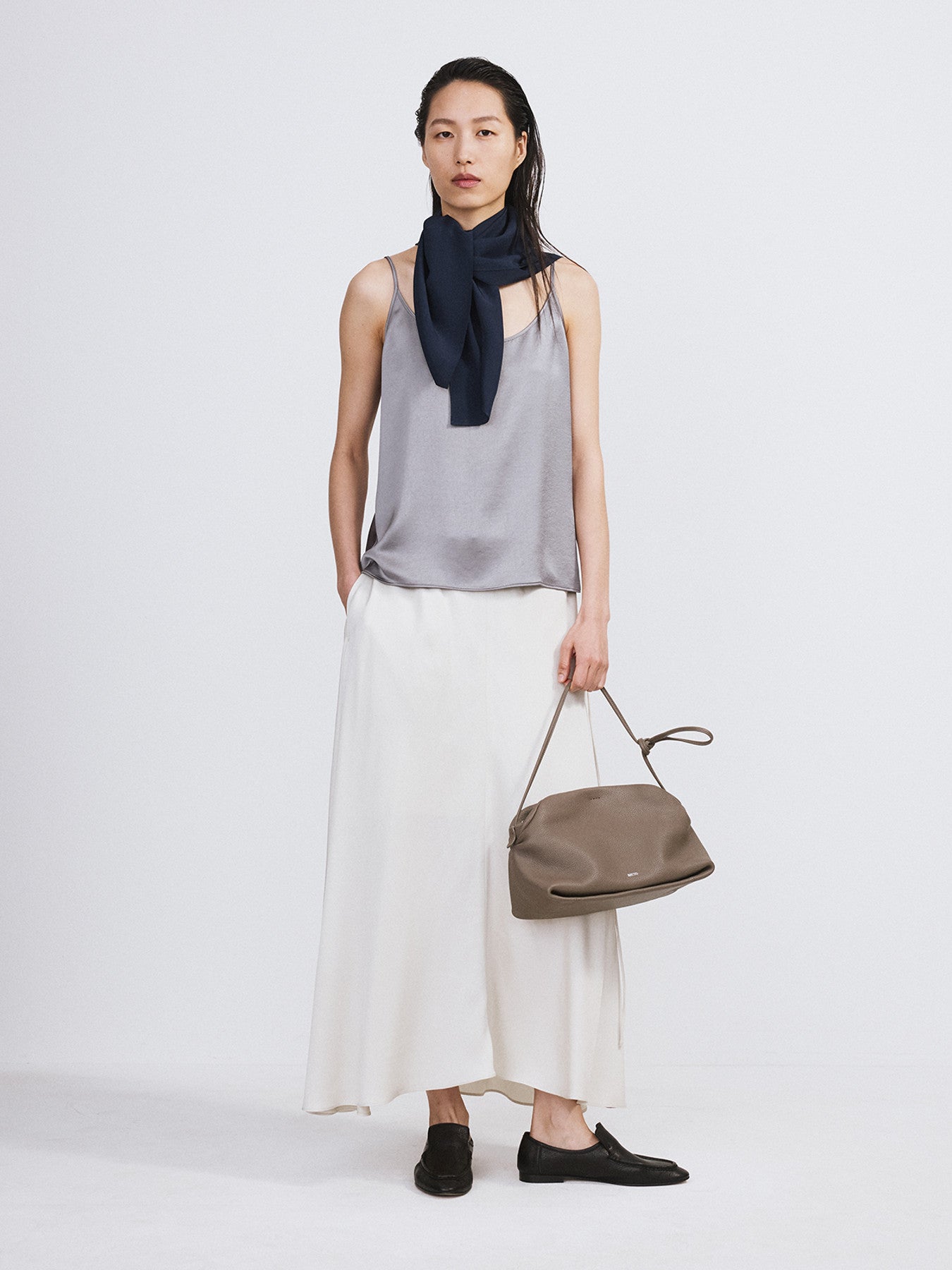 Back Drape Camisole Top (Stone Grey)