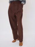 Check Suit Tuck Pants (Vintage Brown)
