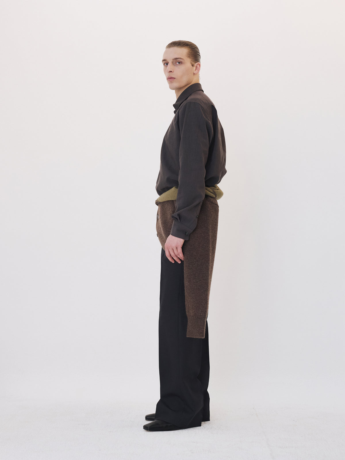 Collar Detail Shirt (Stone Grey)