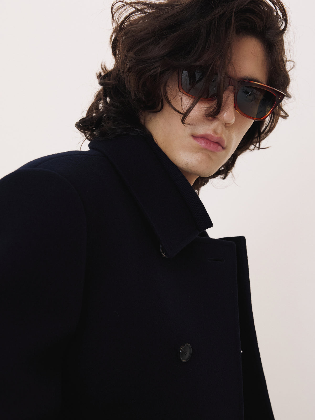Double Breasted Short Coat (Black)