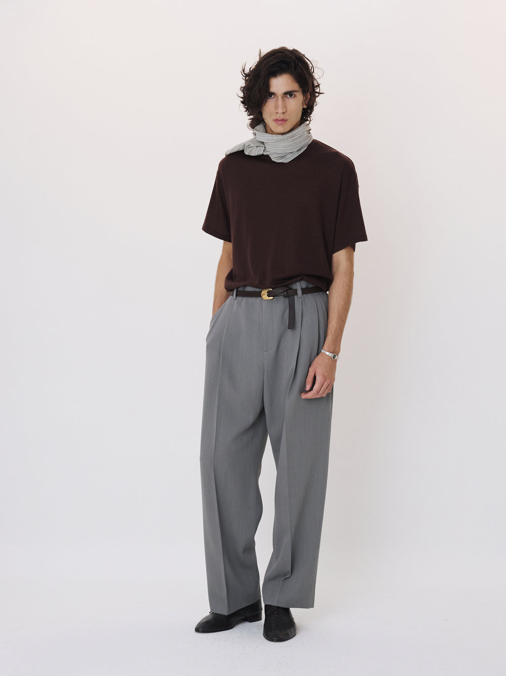 Double Pleated Suit Pants (Cool Grey)