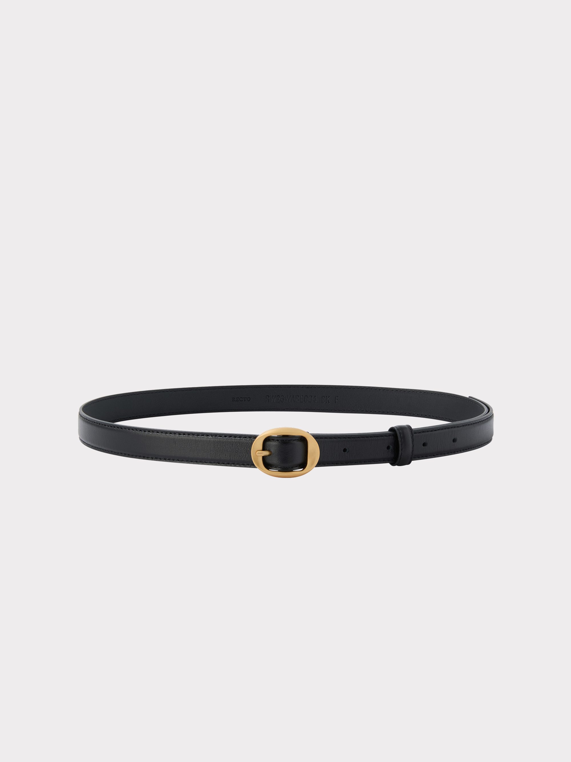 Signature Small Oval Buckle Belt (Black)