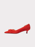 Knotted Kitten Heels (Vintage Red)