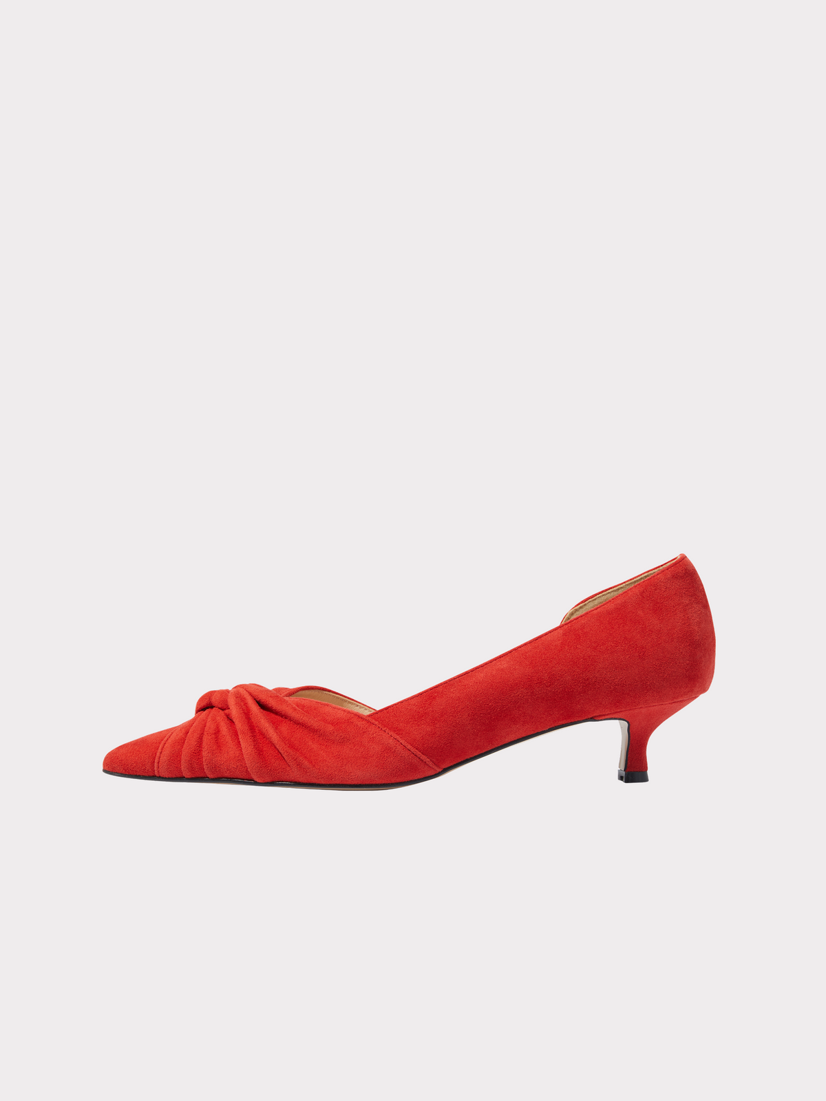 Knotted Kitten Heels (Vintage Red)