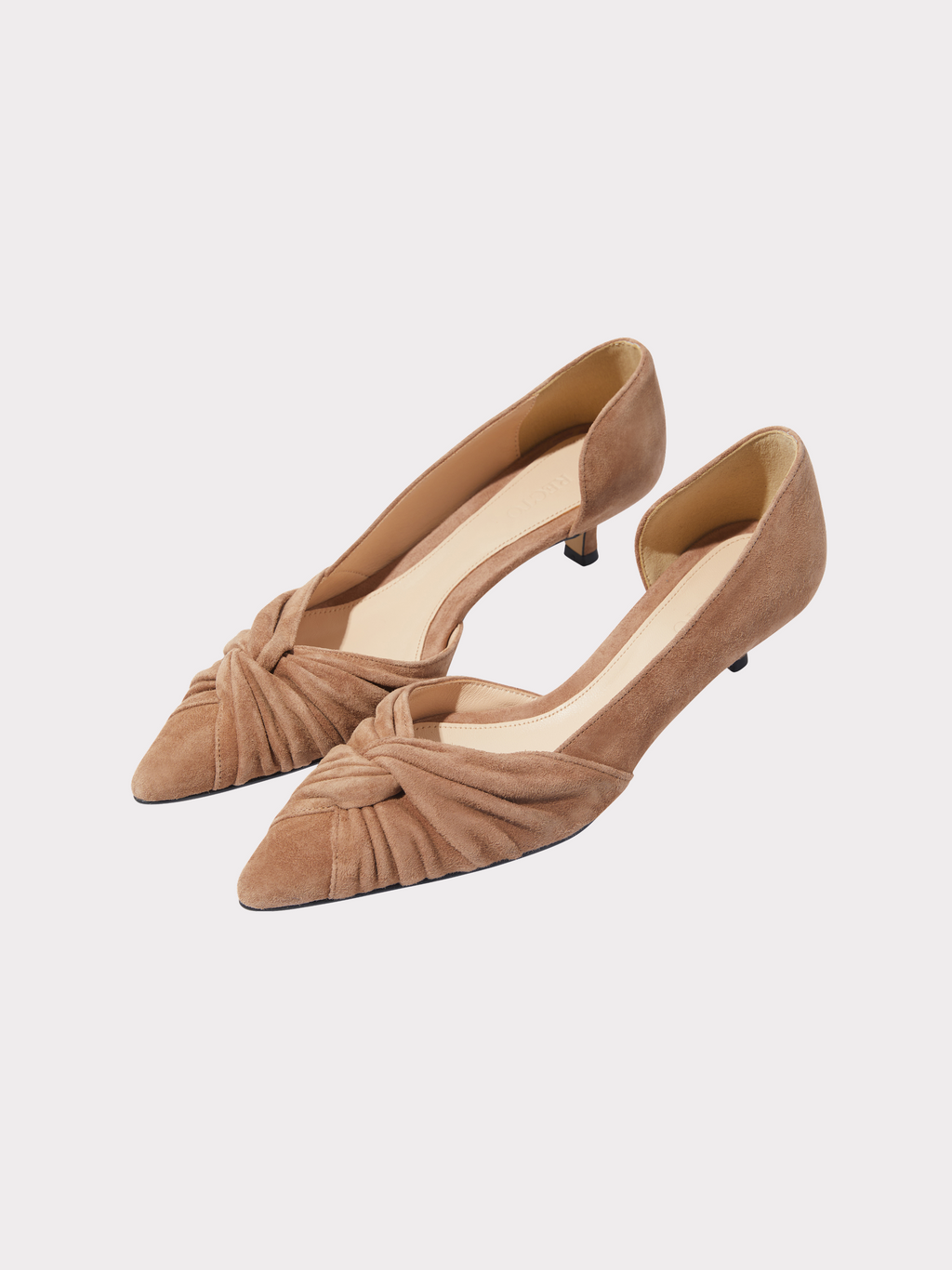Knotted Kitten Heels (Sepia Beige)