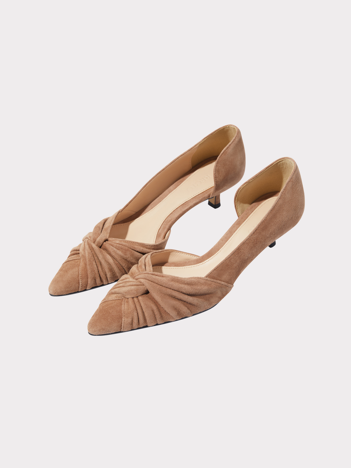 Knotted Kitten Heels (Sepia Beige)
